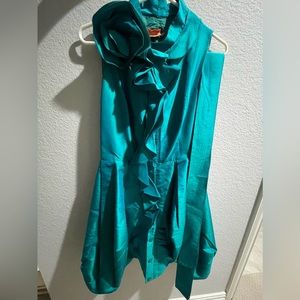 Teri Jon by Rickie Freeman - wedding guest, EUC, worn twice, metallic organza